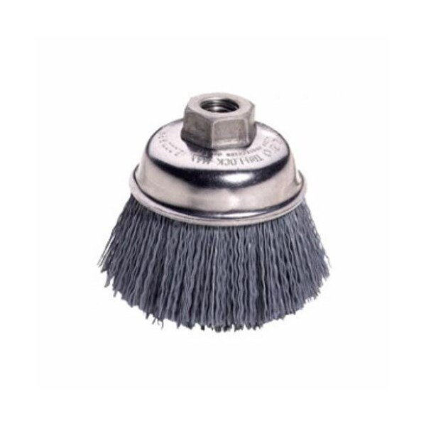 Nylox Cup Brush, Stem Mounted, 2-3/4 in Brush Dia, Crimped Filament/Wire Type, 0.04 in Filament/Wire Diame 14404 - main